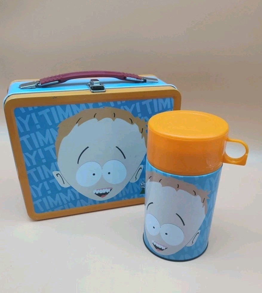VTG 2001 South Park Timmy Metal Lunch Box Thermos Set Collectible NECA
