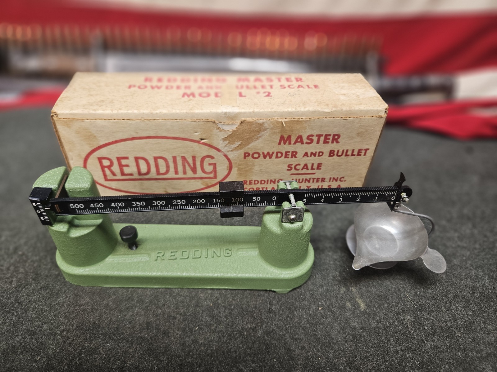 Vintage Redding Master Model 2 Powder & Bullet Scale w Box! 500gr Reloading