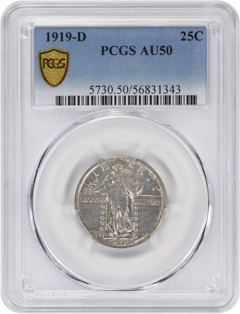 1919-D Standing Liberty Quarter AU50 PCGS