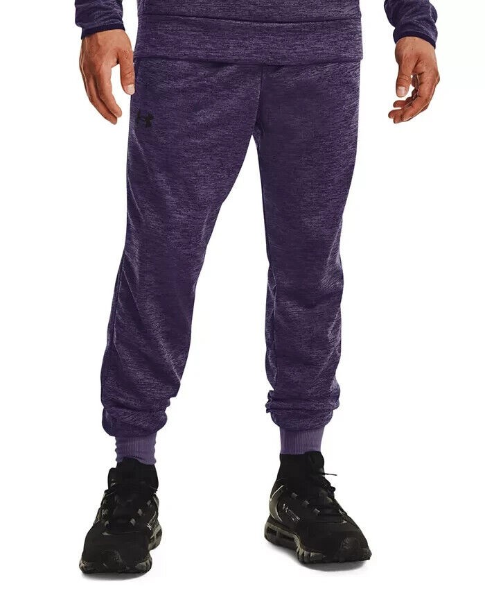 Under Armour Men's Armour Fleece Jogger Pants in Twilight Purple/Black-Large