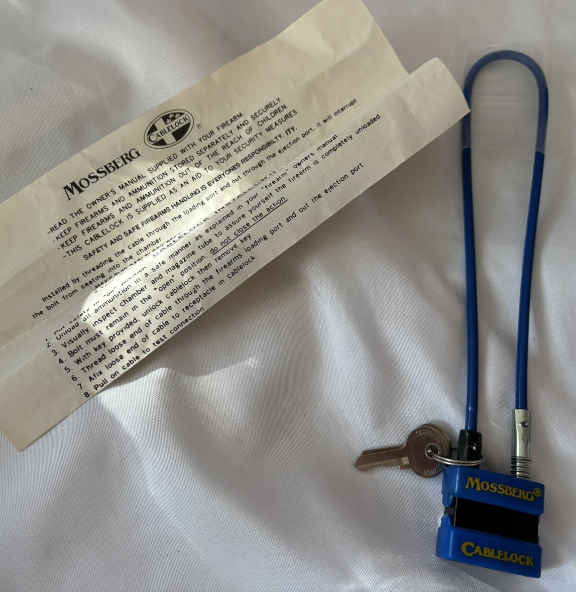 New Blue Mossberg Cablelock Lock For Guns, Firearms
