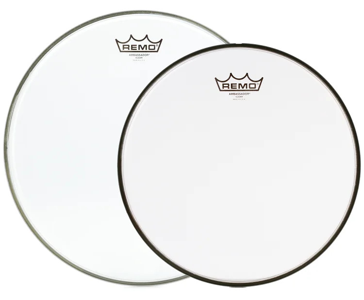 Remo Ambassador Clear Drumheads - 12/14 inches