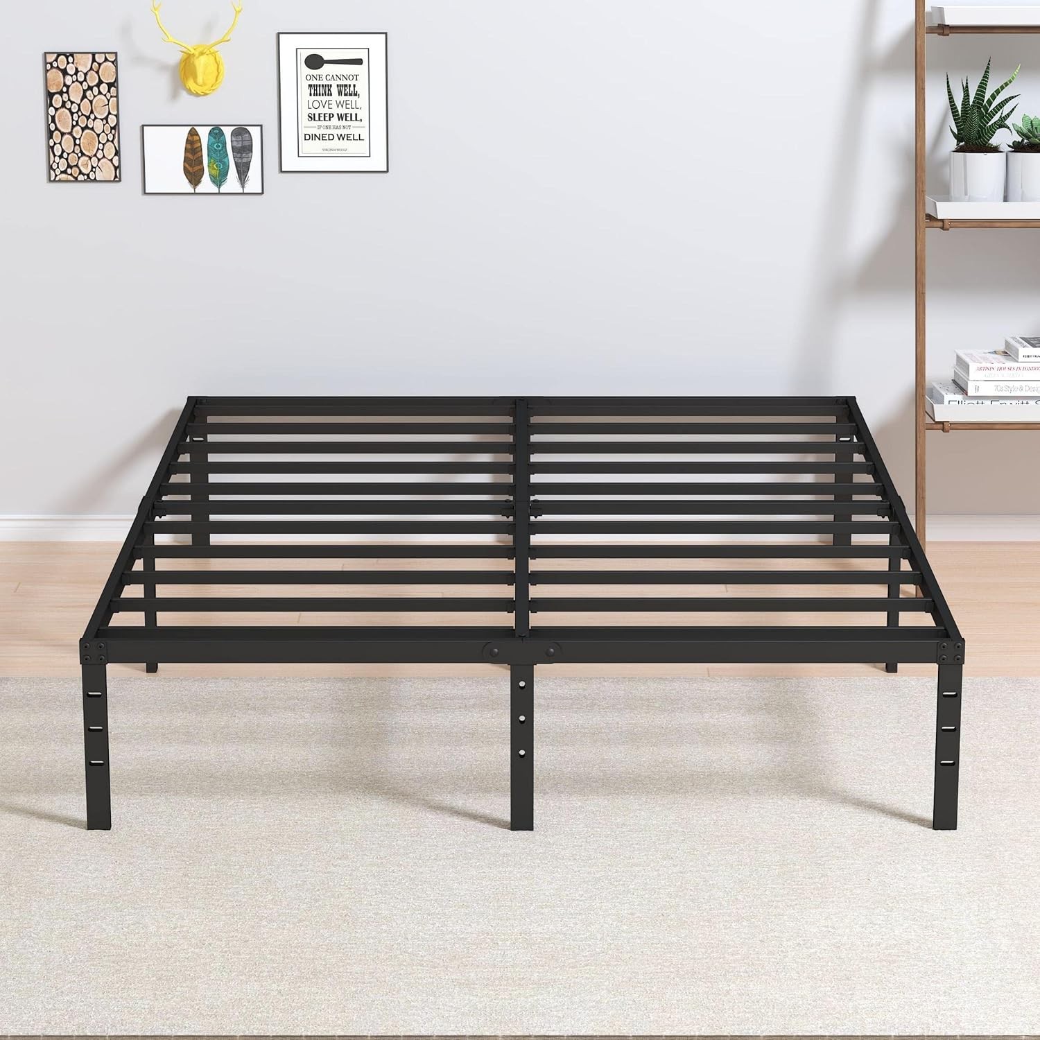 California King Bed Frames 14 Inch Heavy Duty Metal Platform | No Box Spring