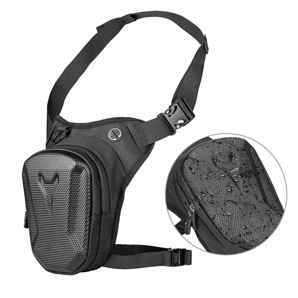 Motorcycle Drop Leg Bag Hard Shell Waterproof Riding Thigh Pack Biker Pouch