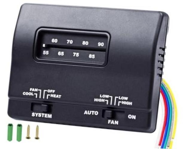 7330F3852 RV Thermostat Heat Cool Control 12V DC Single Stage T-Stat Wall
