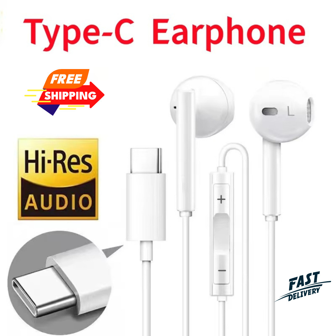 Headphones Earphones USB-C Type C For iPhone 17 | 16 | 15 Pro Max Plus iPad Pro
