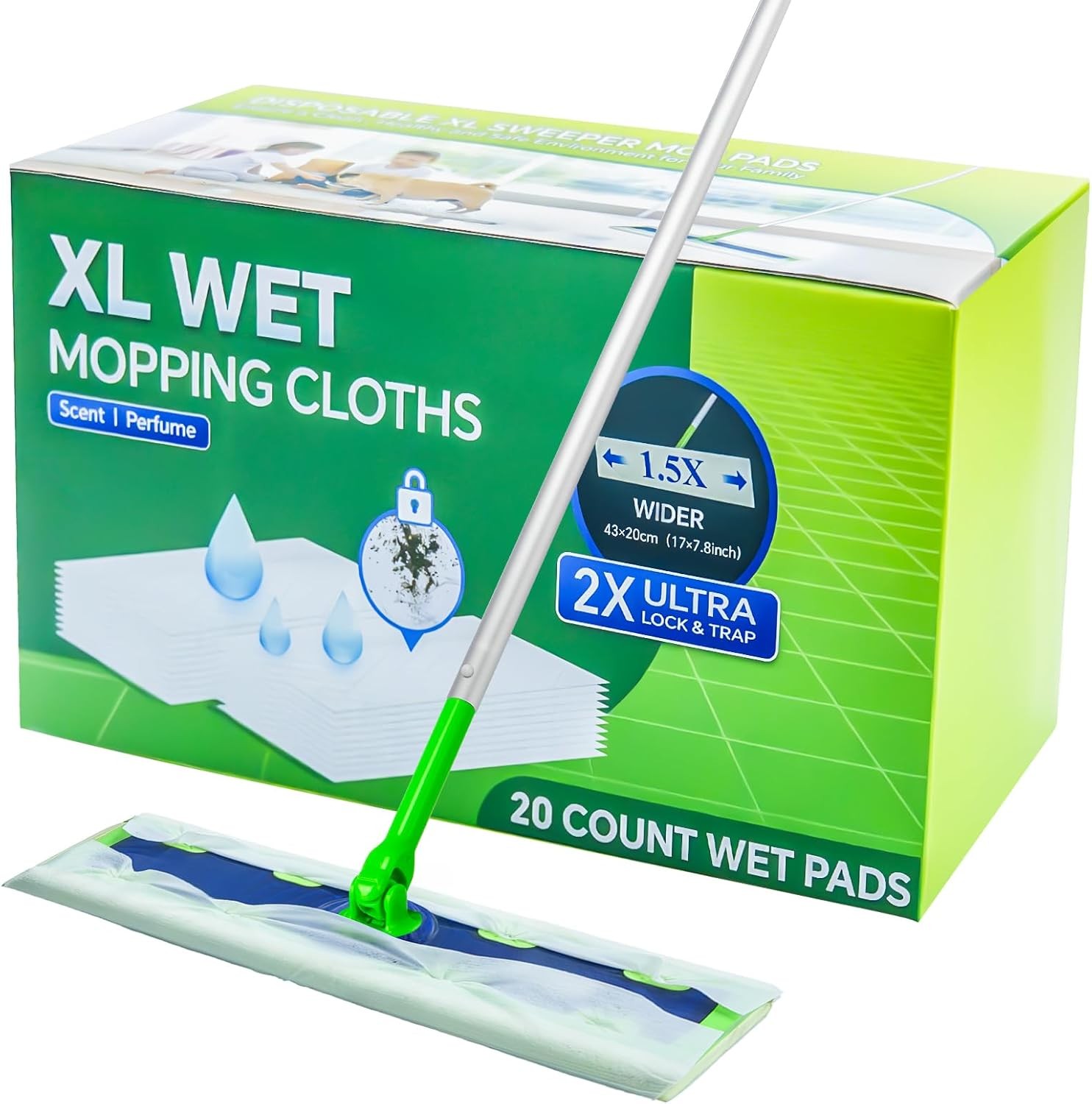 XL Wet Mopping Cloths for Swiffer Sweeper XL Mop - Disposable X-Lar Wet