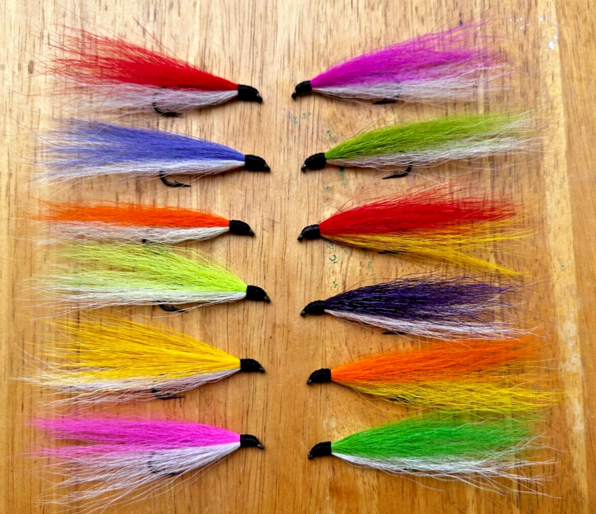 Alaska RUSSIAN RIVER COHO Flies - Various Colors - 1 Dozen - 5X Strong Hook