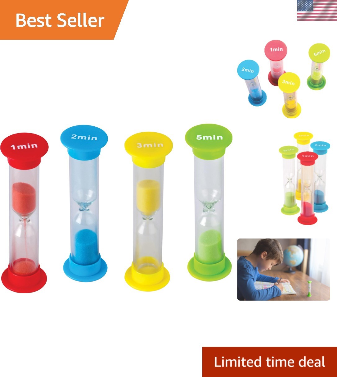 Small Sand Timers Combo - Fun & Functional Time Management Tools for Learning