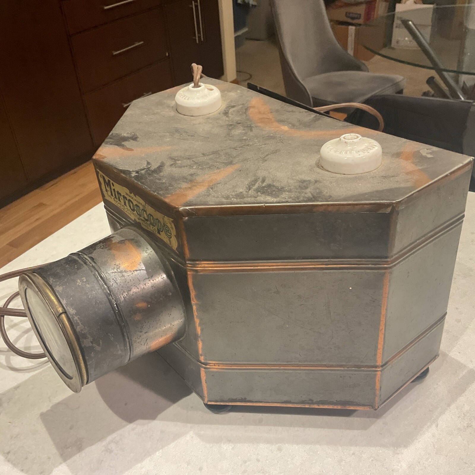 ANTIQUE MAGIC LANTERN MIRROSCOPE
