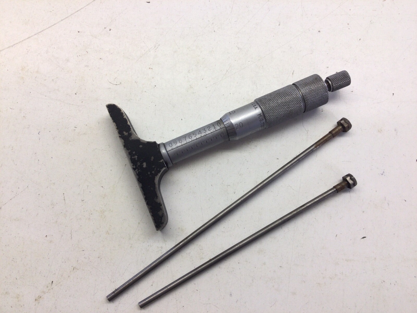 Vintage M And G Tool Co. Depth Micrometer With A 2 9/16” Base