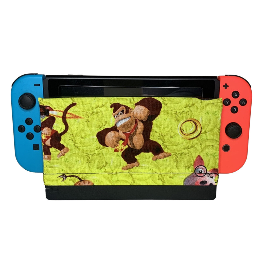 Donkey Kong Gameplay Nintendo Switch Dock Cover Screen Protector Cotton USA made