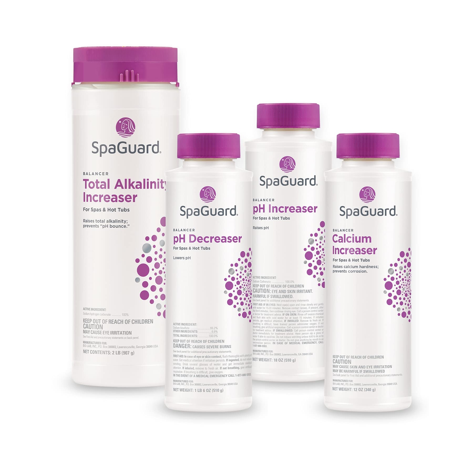 SpaGuard Balancer Bundle (Includes: pH Decreaser, pH Increaser, Alkalinity In...