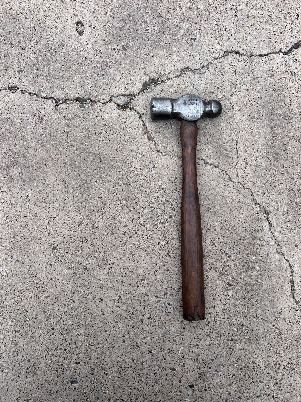 VINTAGE EMBOSSED WITTE HOWE CO. ST LOUIS USA: 15oz Ball & Peen Hammer