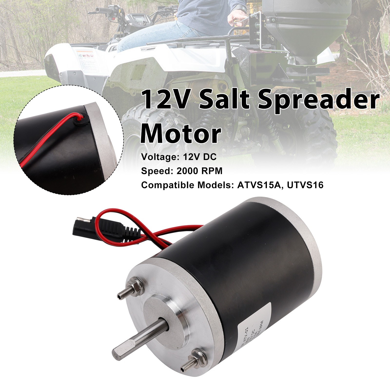 Salt Spreader Motor Replaces Buyers SaltDogg 3000966 for ATVS15A UTVS16 B9