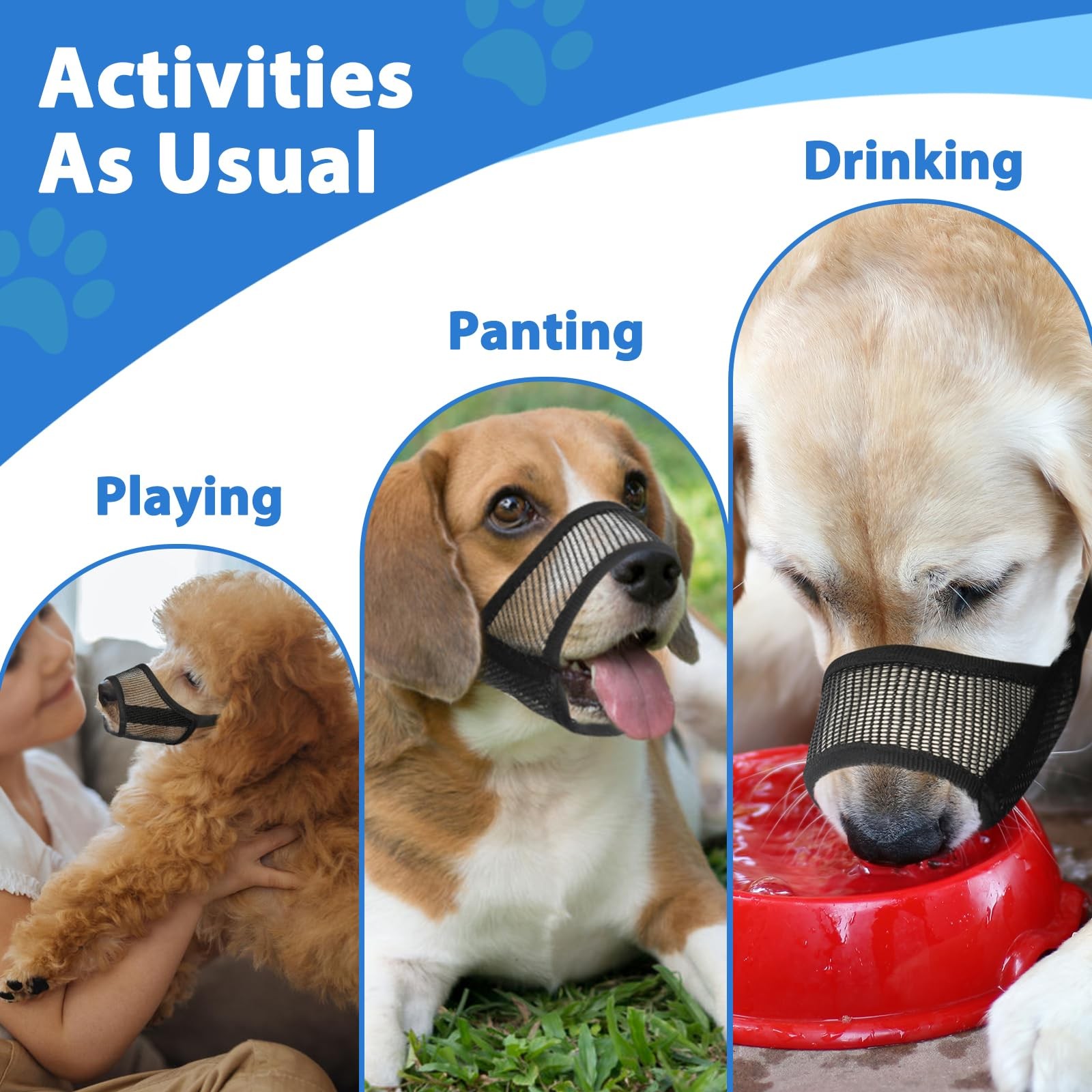Dog Muzzle Suits for Small Medium Large Dogs Mesh Muzzle Pack for Dogs Anti B