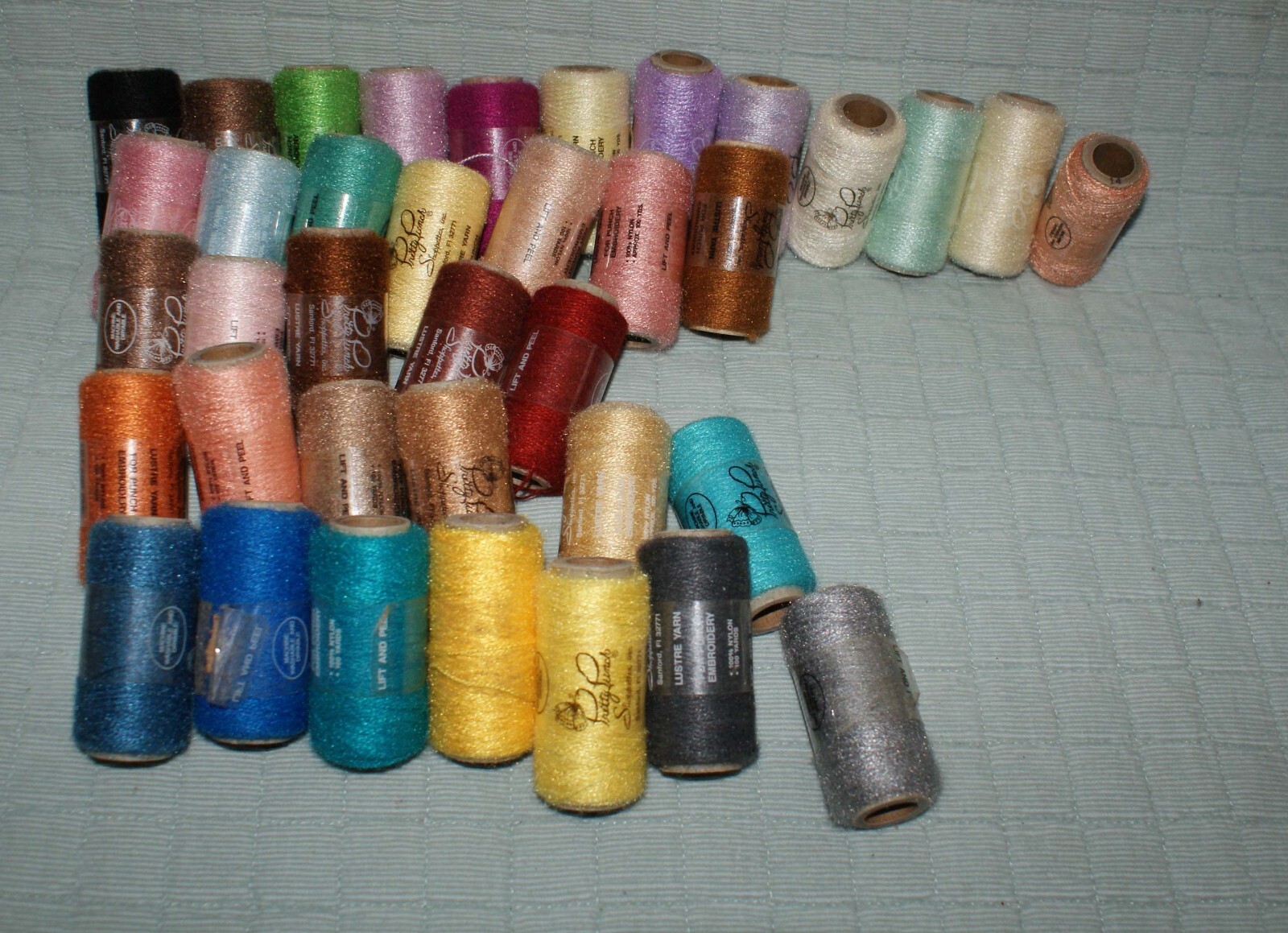 Vintage Lot Pretty Punch Shoppettes,  Candlelight Angel Hair Punch Needle Yarn