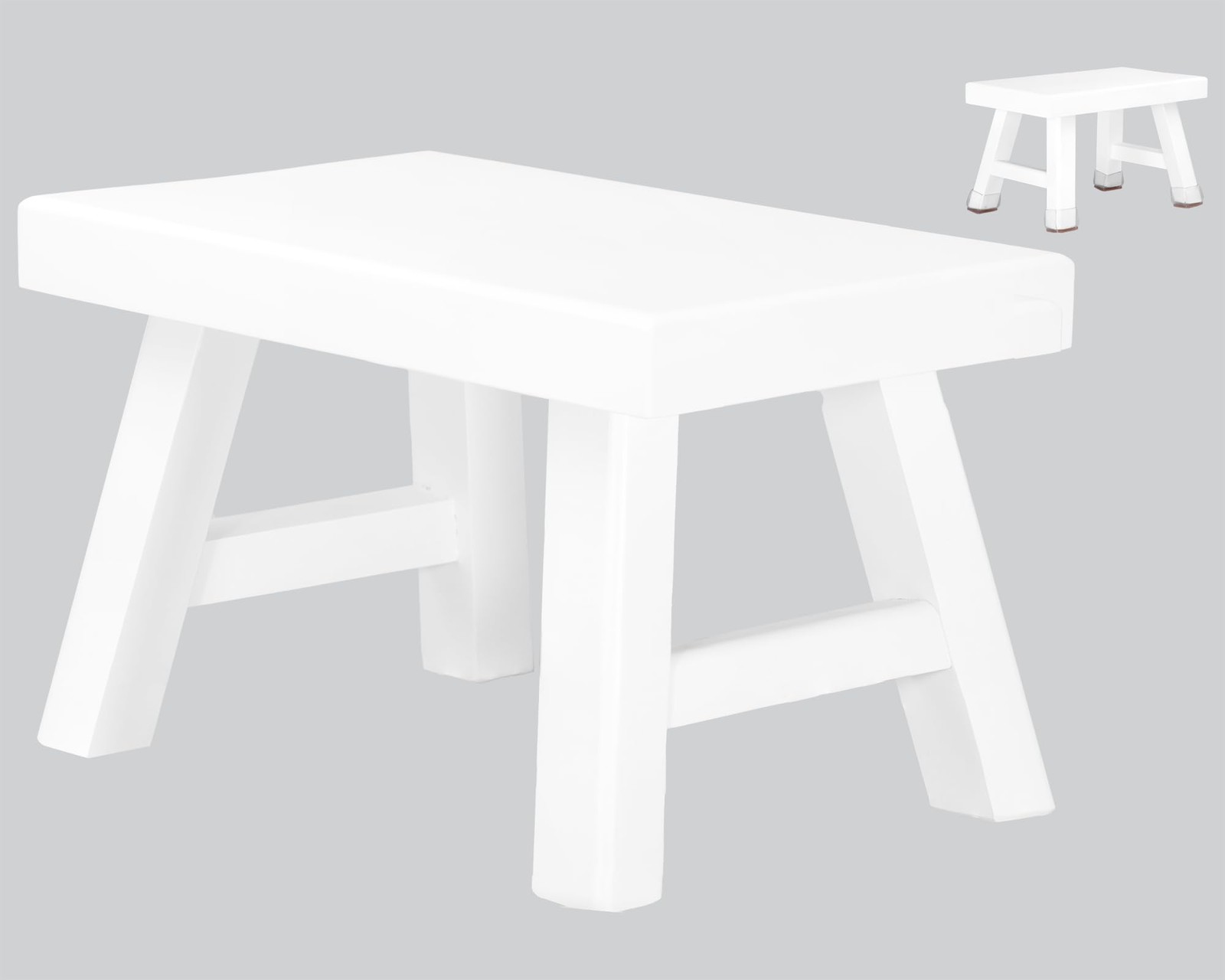 Wooden Step Stool fo Kids Handcrafted Solid Wood Stool with Chamfered Edges, ...