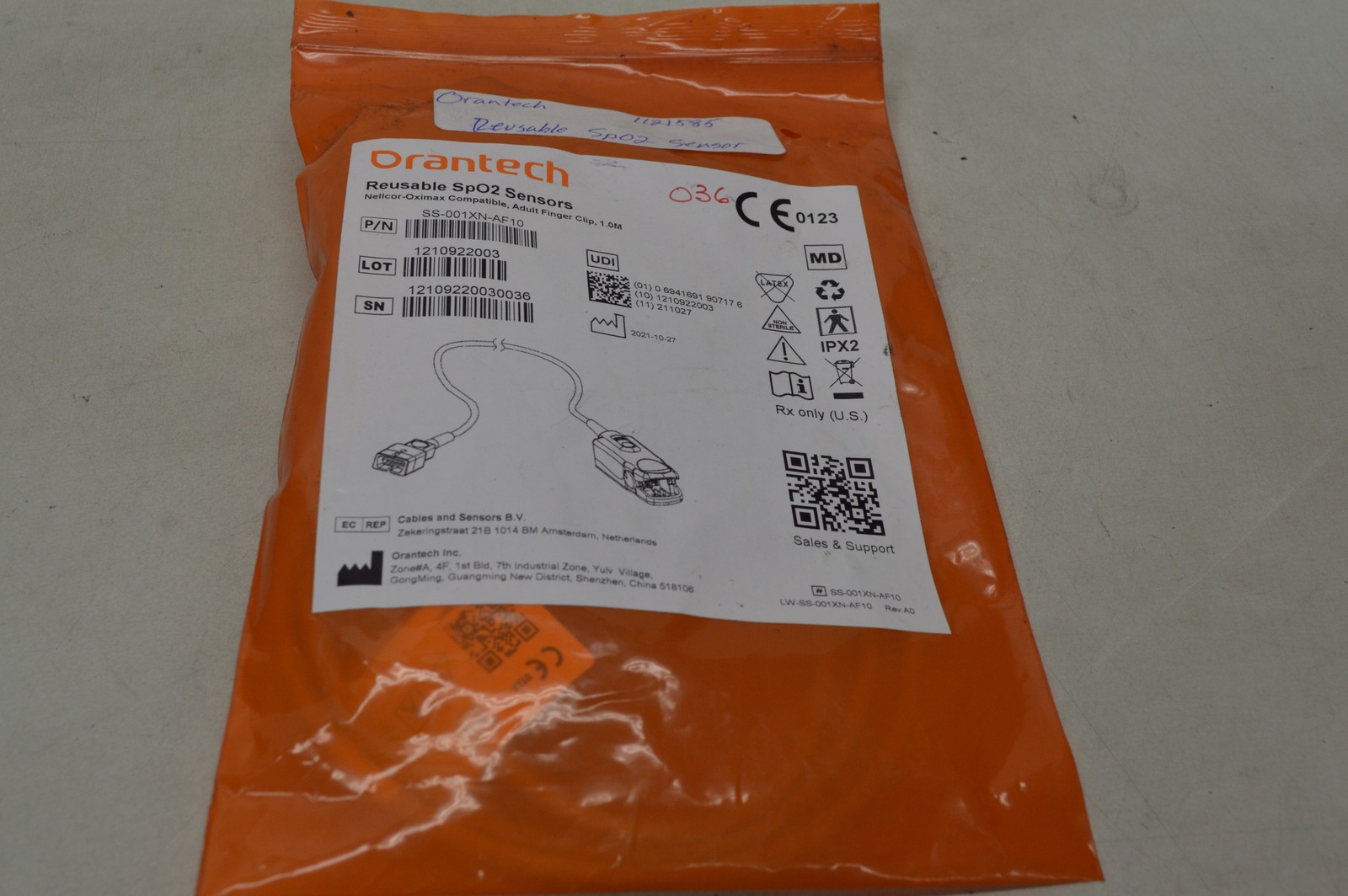 Orantech Reusable SpO2 Sensor *New Unused*