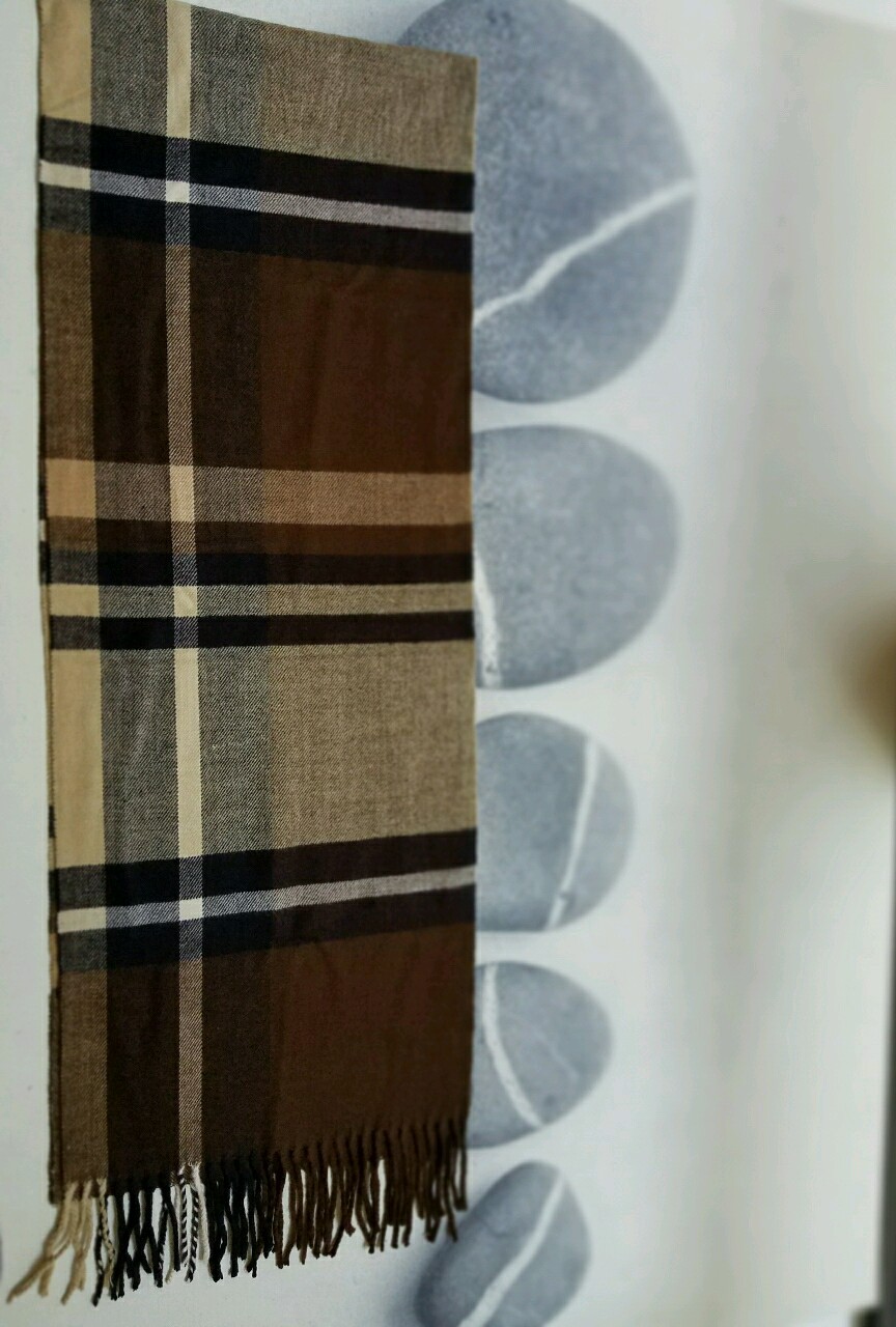 NEW 100% CASHMERE Scarf Long Unisex Men's Woman's Brown Beige Winter Warm