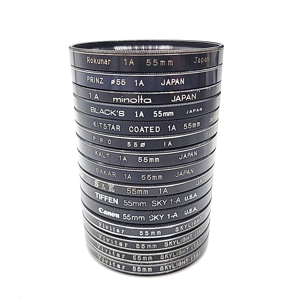Various Brands 55mm Skylight 1A 1B Camera Lens Filters