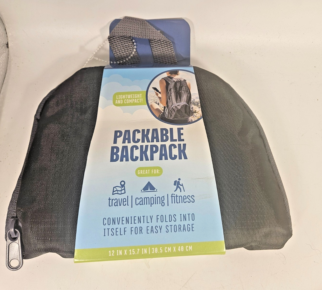 Lightweight Packable Foldable Outdoor Folding Backpack Travel Hike Black