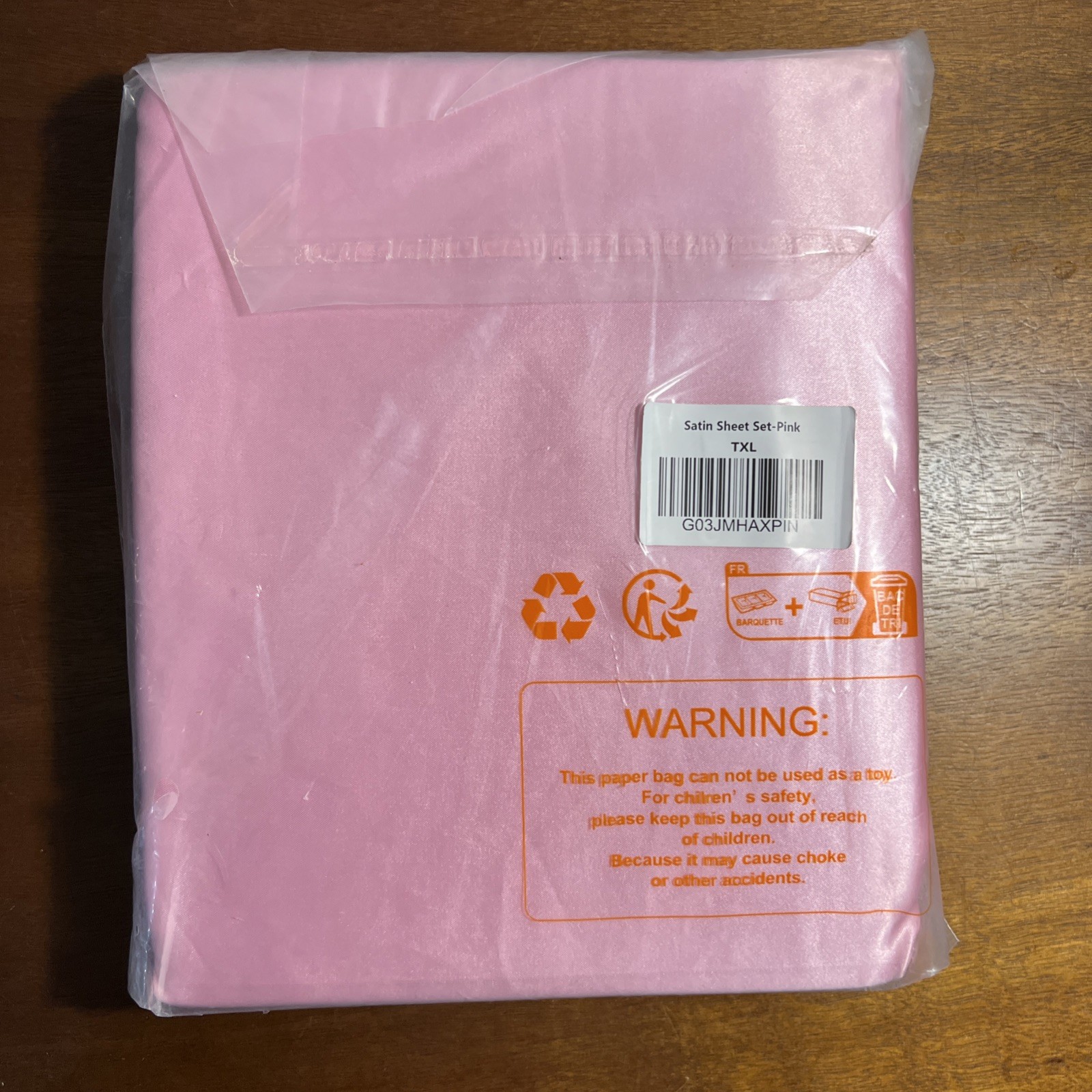 NTBAY PREMIUM QUALITY SATIN SHEET SET PINK TXL