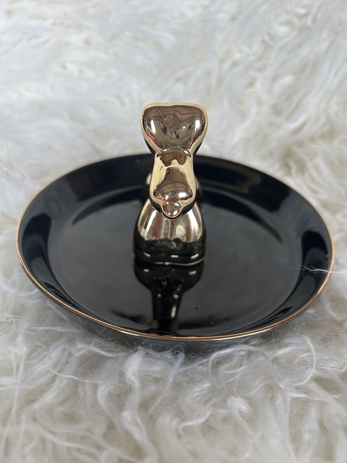 Black Gold Dog Trinket Tray