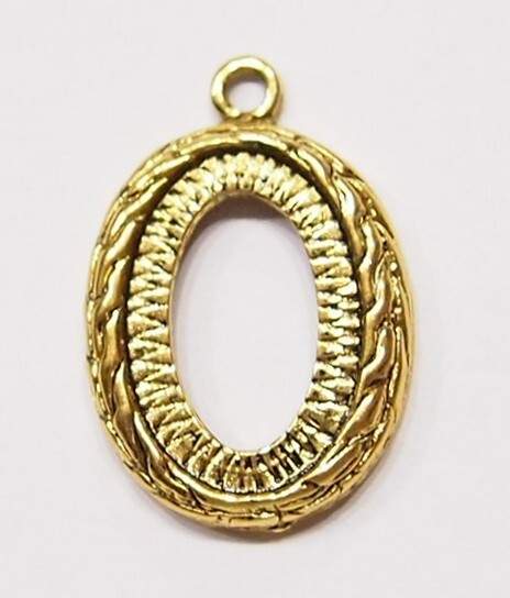 12 of 18x13mm Victorian Antique Gold Plated Wreath Pendant Settings 26x18mm