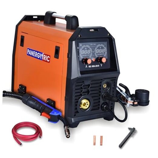 200A Synergic Mig Welder Wire Feed Welder, 4 in 1 Gas MIG/Gasless MIG/MMA-200M