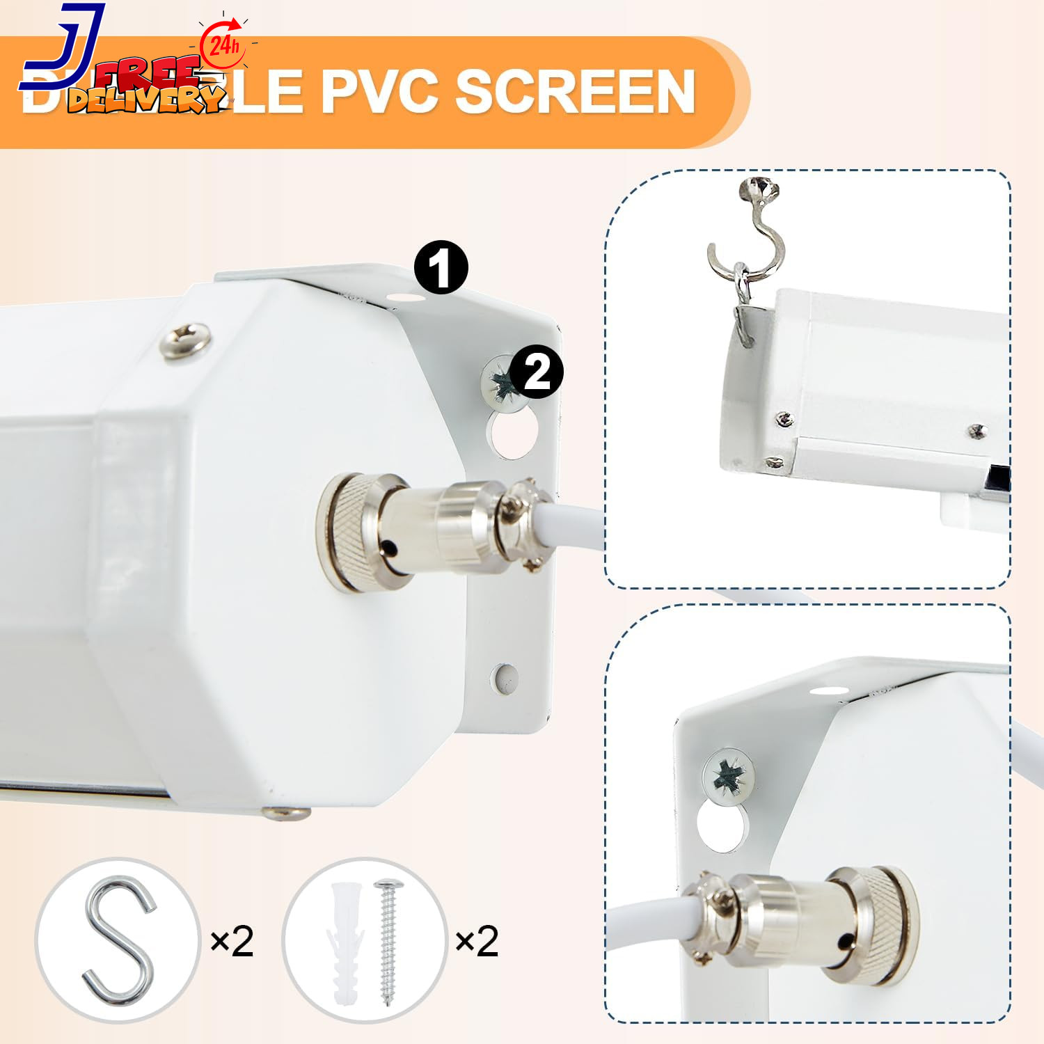 120" Projector Screen Motorized 16:9 4K HD Pull down Retractable Projection Scre