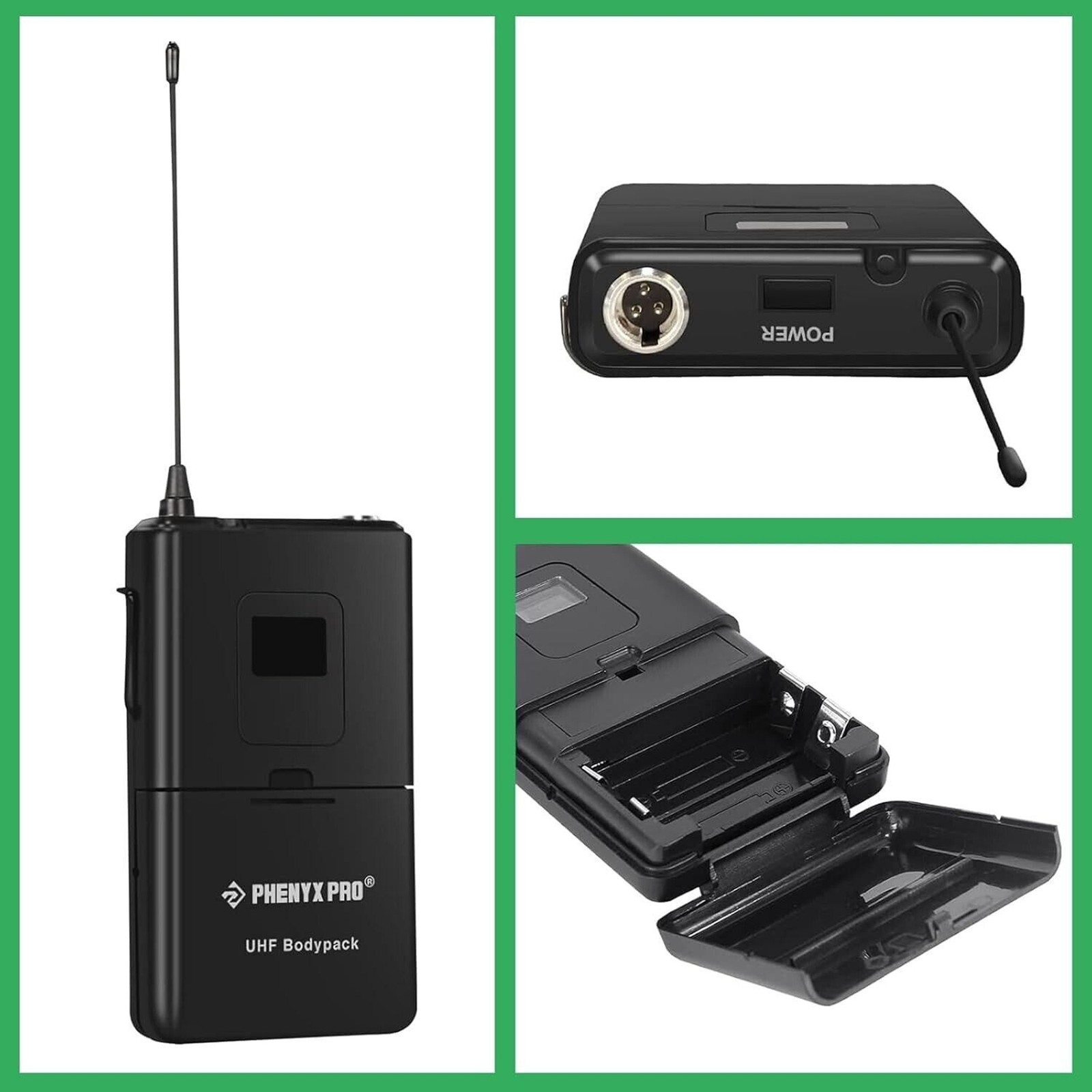 Wireless Bodypack Transmitter Phenyx Pro 911.3MHz UHF Cardioid Pattern