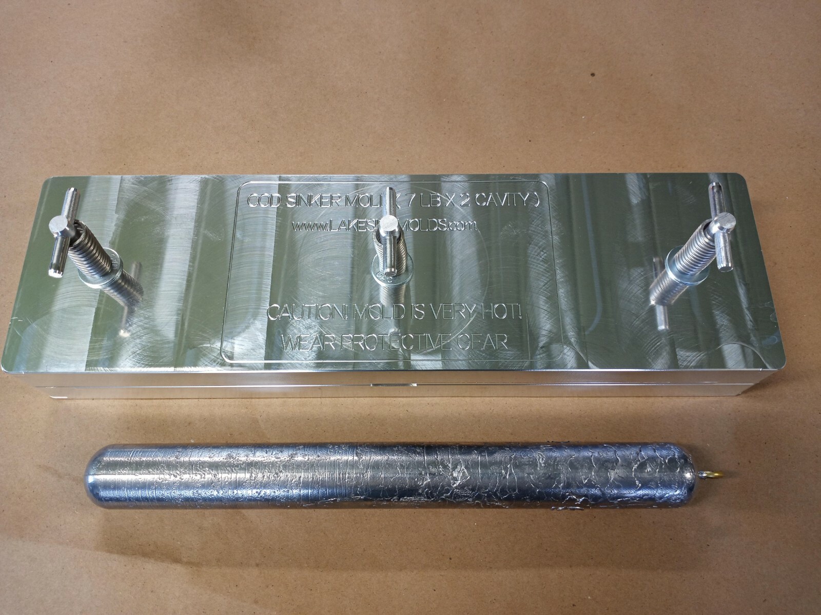Cod Sinker / Deep Drop Weight Mold ( 2 Cavity ) 10# and 10# Aluminum CNC