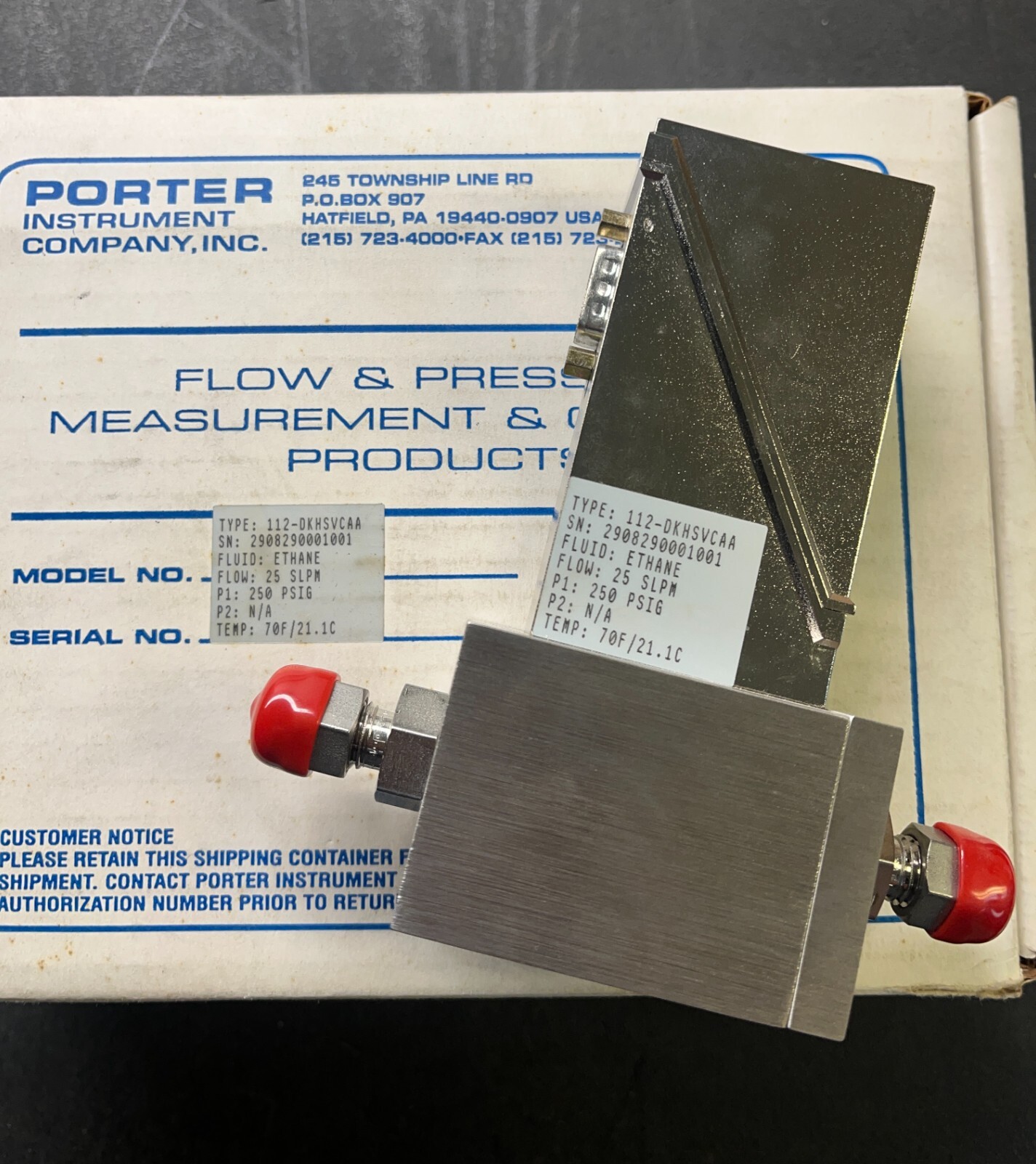Porter Mass Flow LB-521-001 Type 112-DKHSVCAA LB-366 NOS