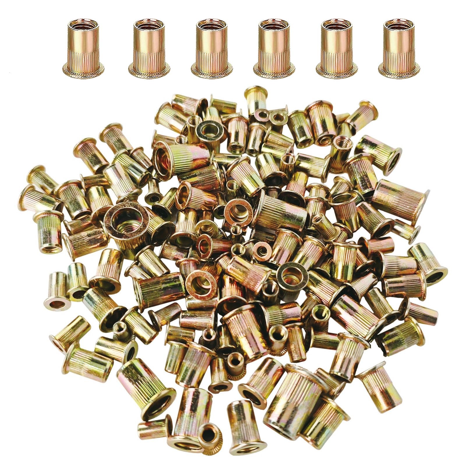 1/4"-20 Rivet Nut Rivnut RIV Nuts - 100pcs 1/4 20 UNC Rivet Nuts Kit, Carbon ...