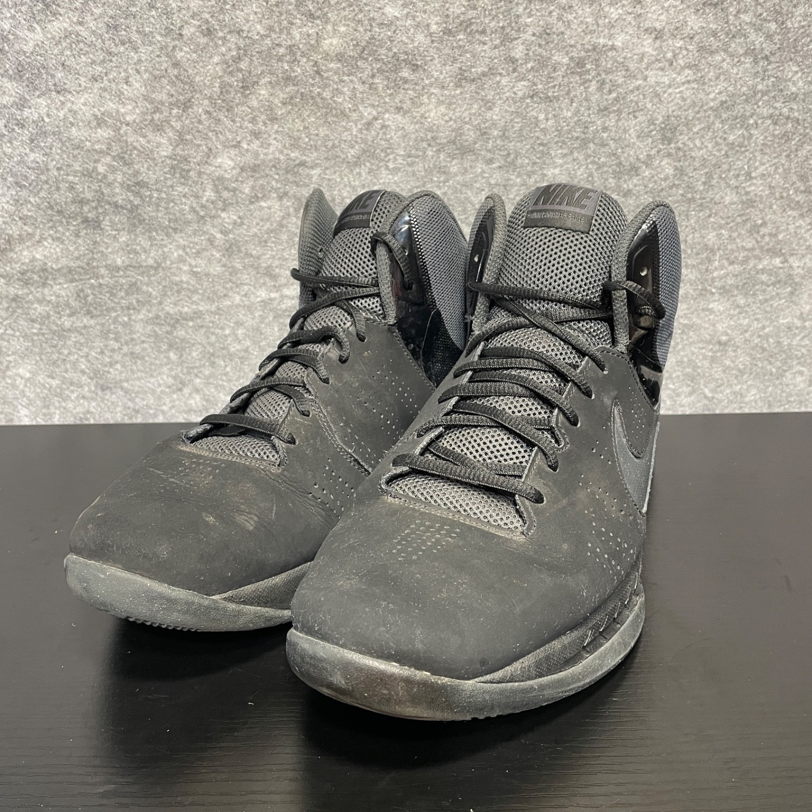 Nike Air Basketball Shoes Mens 13 Black High Top Sneakers - Visi Pro 6
