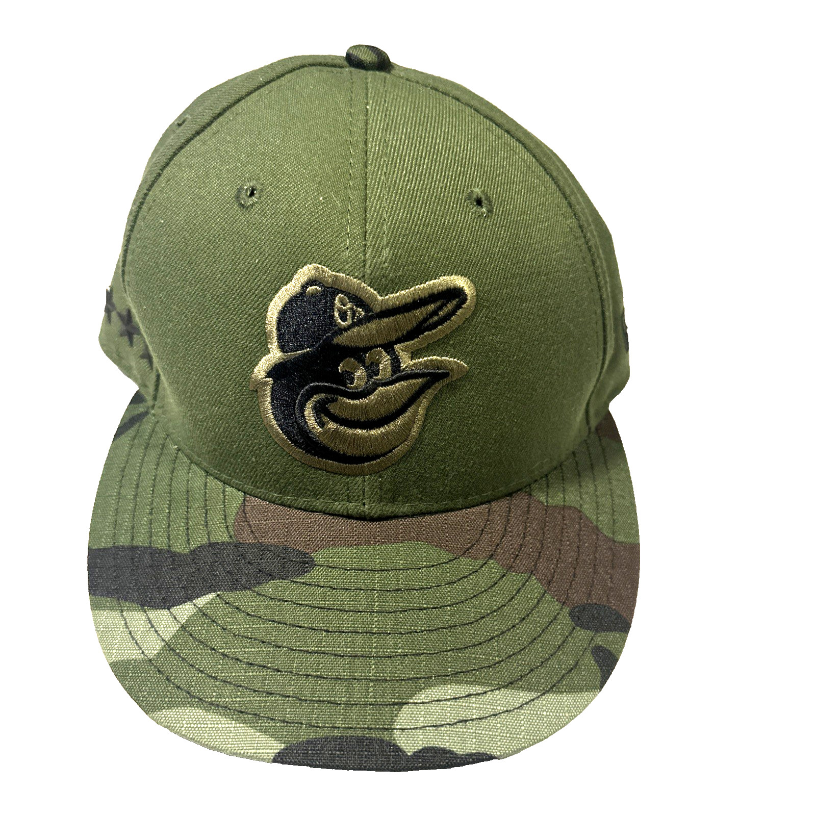 NEW ERA 59 FIFTY MLB BALTIMORE ORIOLES  WOODLAND FITTED CAMO MENS HAT SIZE 7