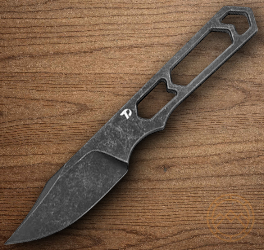 Dreamtech Fixed Knife 2" Black D2 Tool Carbon Steel Blade One-Piece Construction