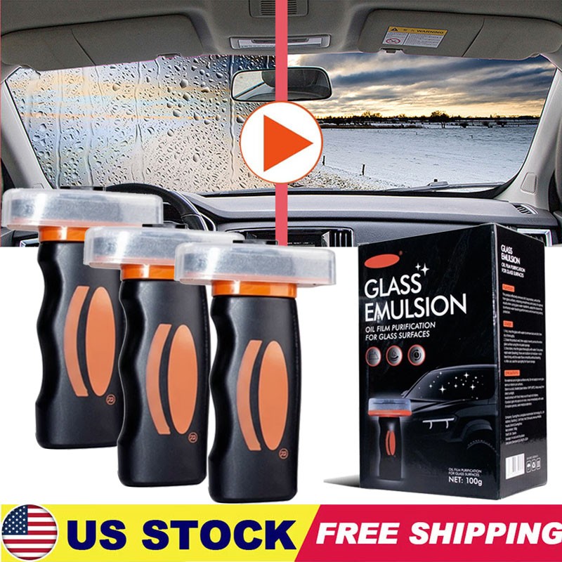 Automotive Oil Film Cleaner Car Windshield Oil Film Remover w/ Brush Head