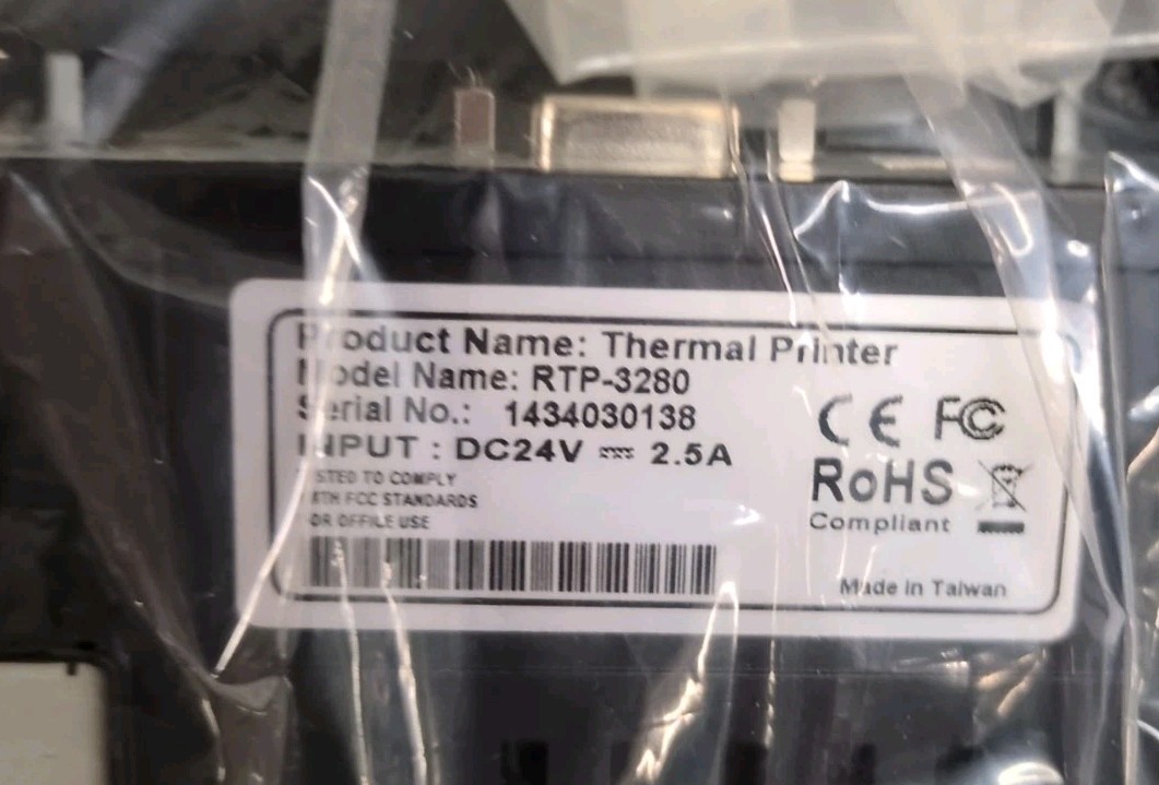 POS Techstorm Solution Thermal Printer for Labels/Receipts. RTP3280 840