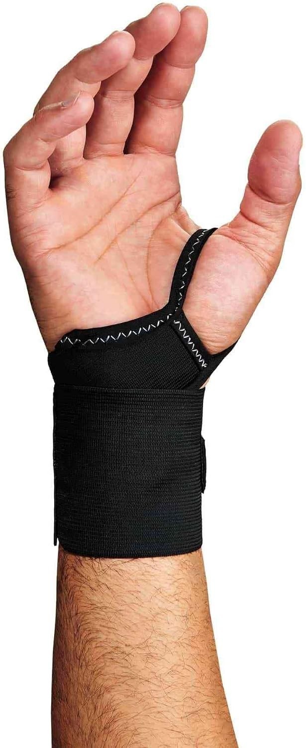 Neoprene Wrist Wrap Support - ProFlex 420 with Thumb Loop, Black, Large/X-Large