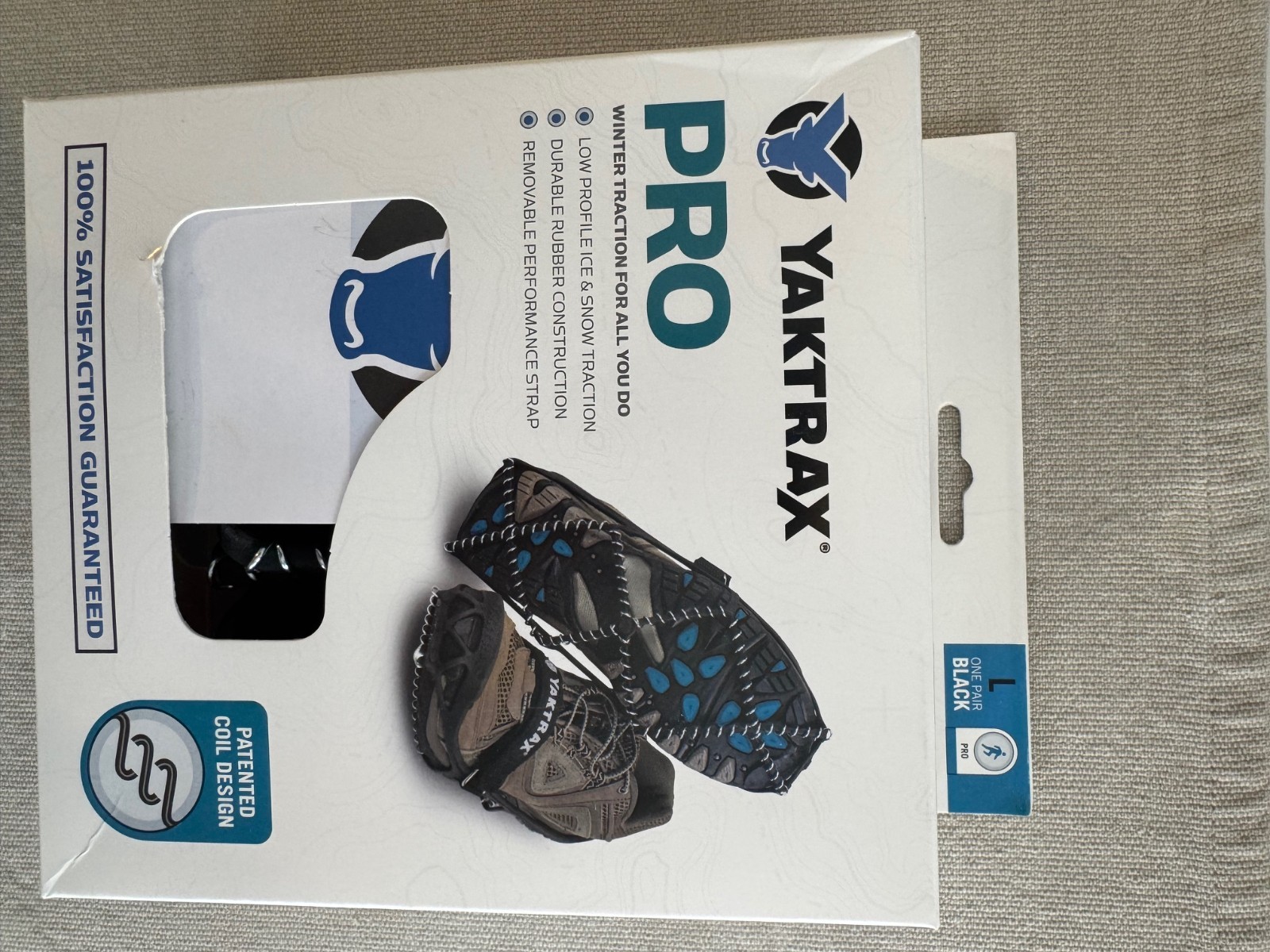 Yaktrax Pro Ice/Snow Cleats for Boots or Shoes Size L – Winter Traction Grips