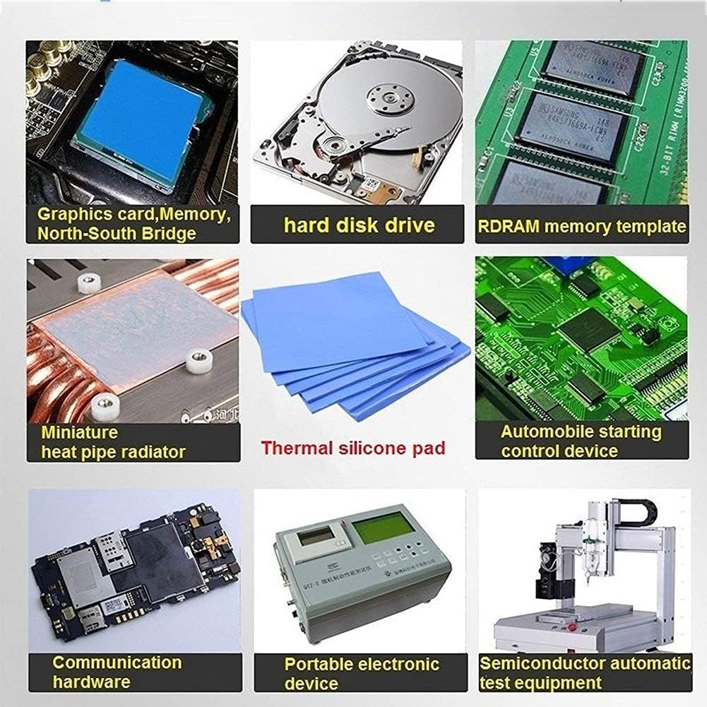 Efficient Heat Resistant Thermal Pad Set - 100x100mm for Reliable Electronics