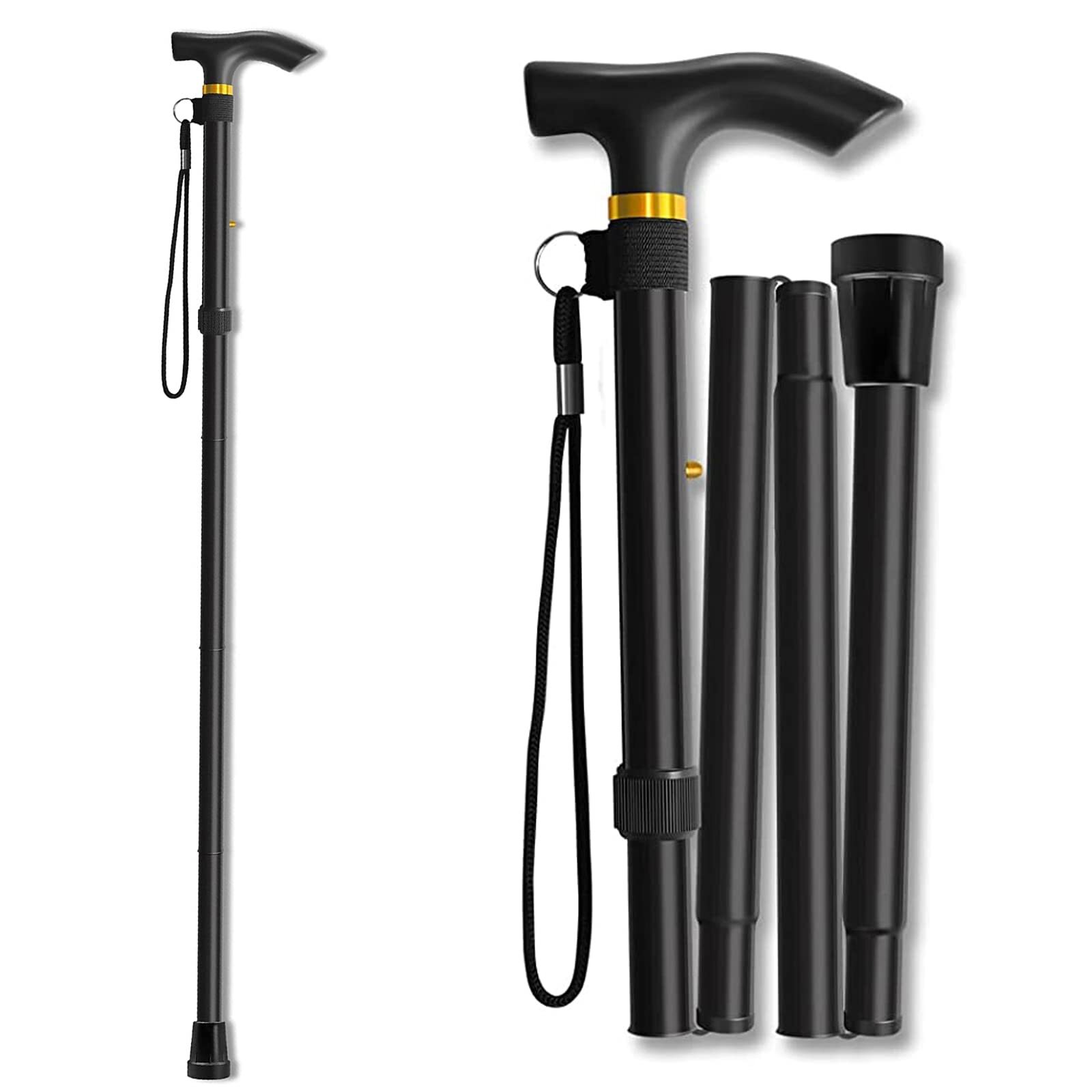 Folding Cane with Adjustable Height Lightweight Mobility Aid for Men/Women