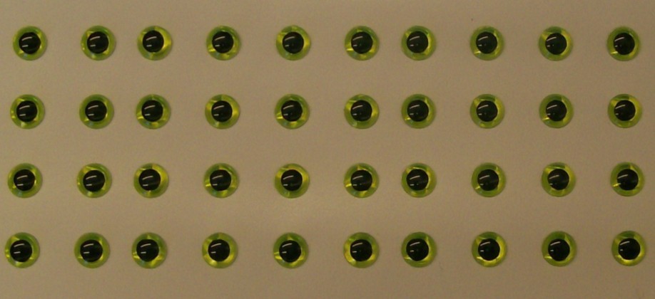 500pc 3.5mm Chartreuse 3D Holographic Fishing Lure Eyes. Fly Tying, Jigs, Crafts
