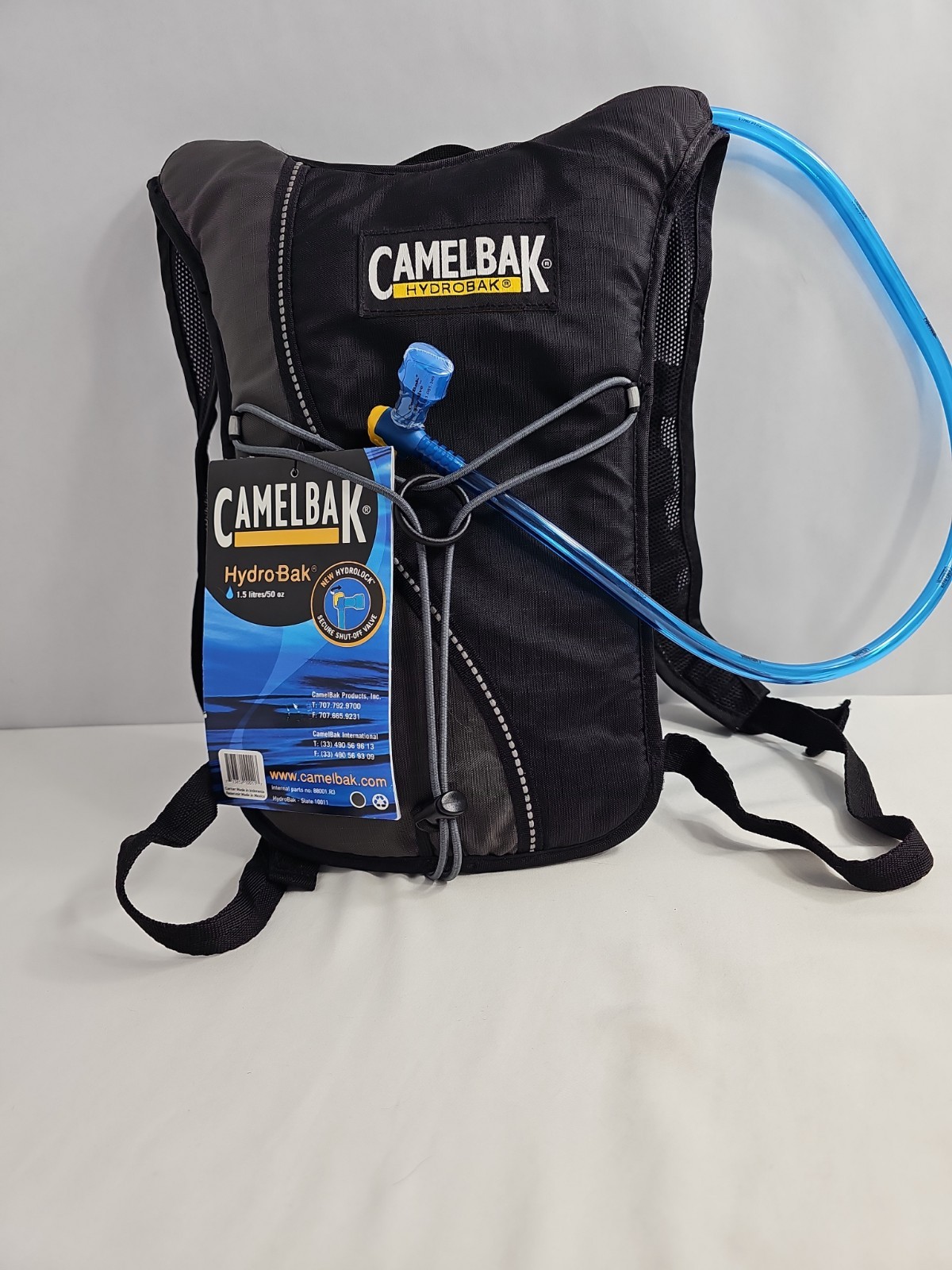 CamelBak HydroBak Hydration Pack NEW W/TAGS Black/Gray 1.5L/50oz Hydrolock