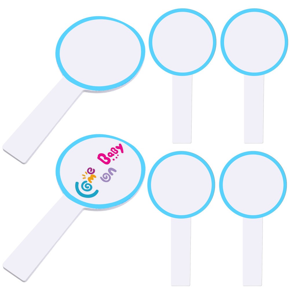 6Pcs Single Side Blank Writable Scoreboards for Handheld Auctions Supply