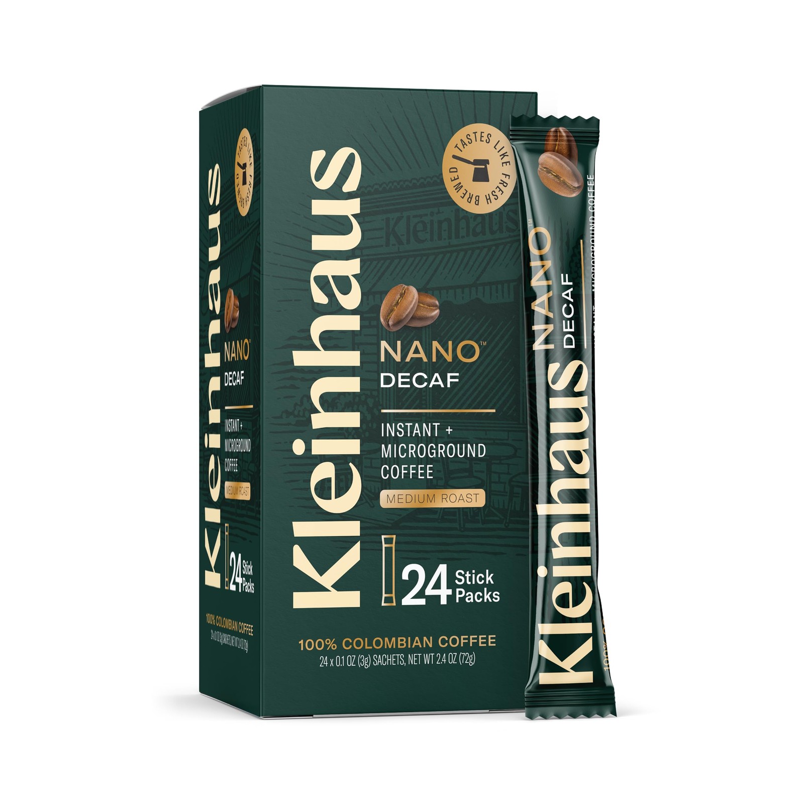 Decaf Nano Single-Serve Instant Coffee | 100 Colombian Arabica | 24 Packets