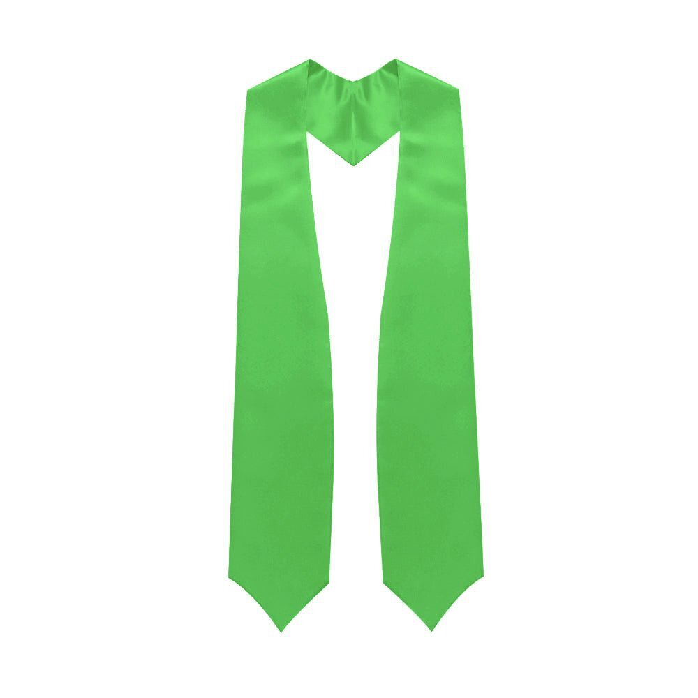 Endea Graduation Green Adult Plain Color Stole 62 Inches Unisex