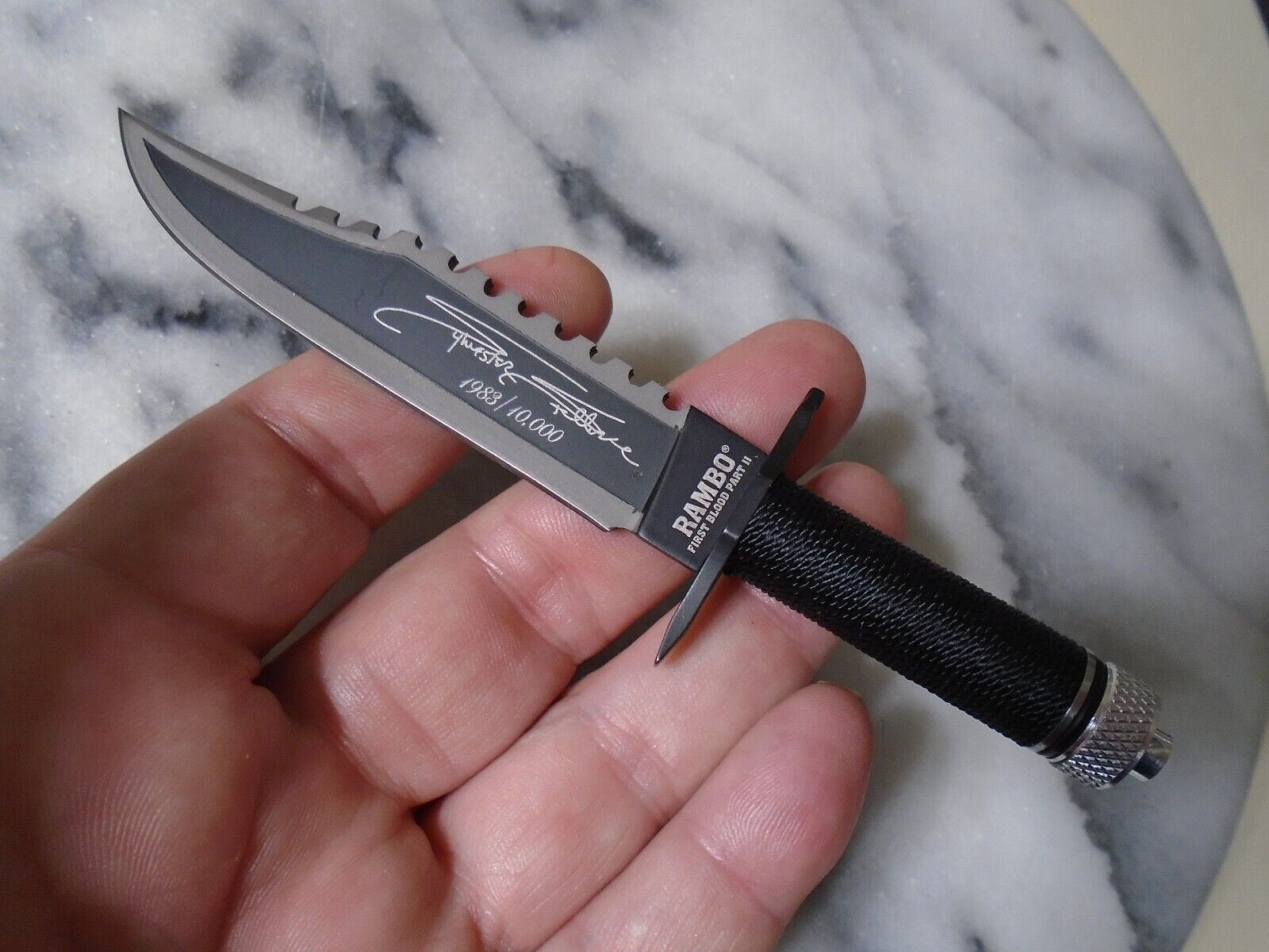 Rambo II Limited Signature Mini Bowie Combat Knife HCG 9432 Leather Sheath New